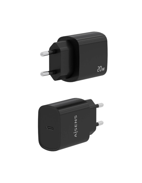 CARGADOR USB-C PD3.0 1 PUERTO 1XUSB-C 20W NEGRO AISENS A110-0753