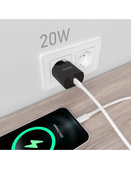 CARGADOR USB-C PD3.0 1 PUERTO 1XUSB-C 20W NEGRO AISENS A110-0753
