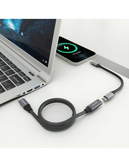 CABLE USB 3.2 GEN2X2 ALU 8K30HZ 5A 100W USB-C-M-C-H GRIS 2.0M AISENS A107-0636