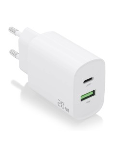 CARGADOR 20W 1XUSB-C PD3.0 1XUSB-A QC3.0 BLANCO AISENS A110-0754