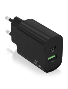 CARGADOR 20W 1XUSB-C PD3.0 1XUSB-A QC3.0 NEGRO AISENS A110-0755