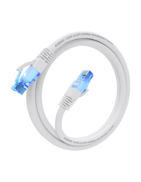 CABLE RED LATIGUILLO RJ45 CAT.6 UTP AWG26 CCA BLANCO 1.0M AISENS A135-0819
