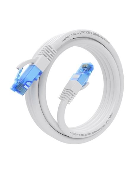 CABLE RED LATIGUILLO RJ45 CAT.6 UTP AWG26 CCA BLANCO 3.0M AISENS A135-0822