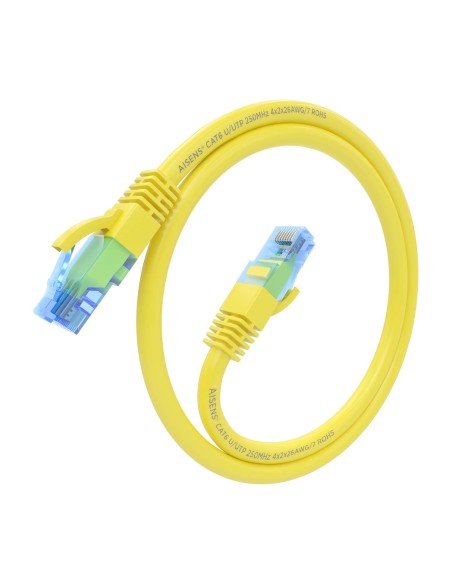 CABLE RED LATIGUILLO RJ45 CAT.6 UTP AWG26 CCA AMARILLO 25CM AISENS A135-0829