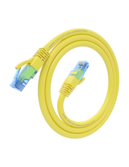 CABLE RED LATIGUILLO RJ45 CAT.6 UTP AWG26 CCA AMARILLO 0.75M AISENS A135-0832