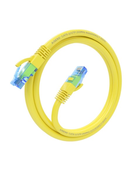 CABLE RED LATIGUILLO RJ45 CAT.6 UTP AWG26 CCA AMARILLO 1.5M AISENS A135-0834