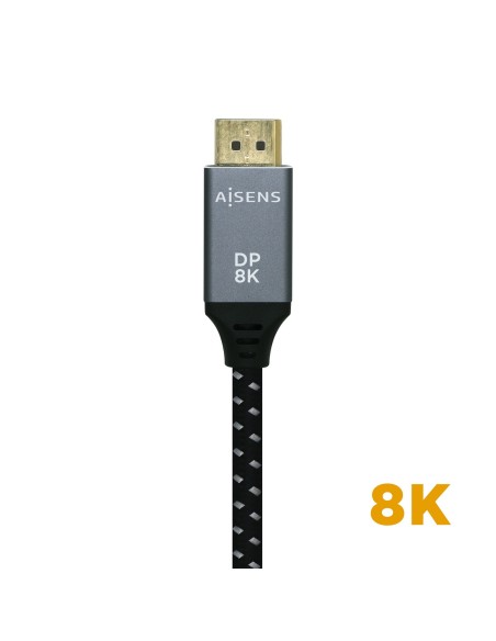CABLE DISPLAYPORT V1.4 8K 60HZ DPM-DPM GRIS NEGRO 1.5M AISENS A149-0436