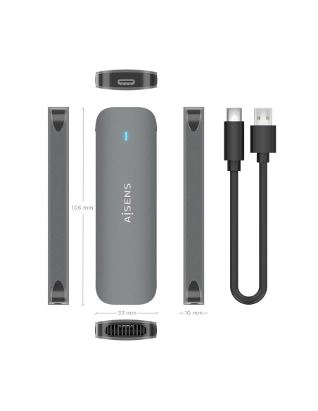 CAJA EXTERNA M.2 NGFF ASM2-006GRY SATA A USB3.1 GEN1 GRIS AISENS ASM2-006GRY