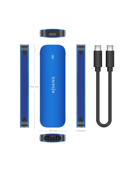 CAJA EXTERNA M.2 NGFF ASM2-026BLU NVME A USB3.2 GEN2 AZUL AISENS ASM2-026BLU
