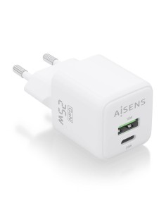CARGADOR GAN 25W 1XUSB-C PD3.0 QC4.0 1XUSB-A QC3.0 BLANCO AISENS ASCH-25W2P014-W