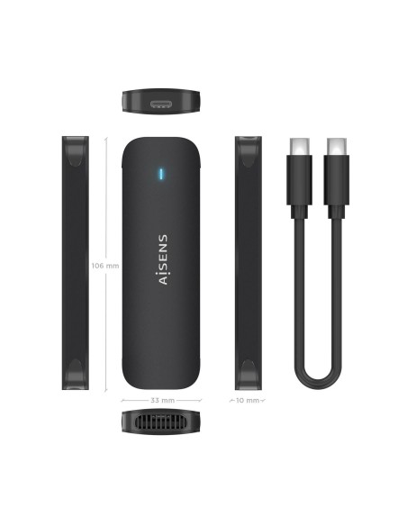 CAJA EXTERNA M.2 NGFF ASM2-024B NVME A USB3.2 GEN2 NEGRA AISENS ASM2-024B