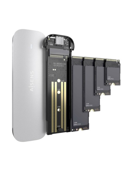CAJA EXTERNA M.2 NGFF ASM2-025SL NVME A USB3.2 GEN2 PLATA AISENS ASM2-025SL