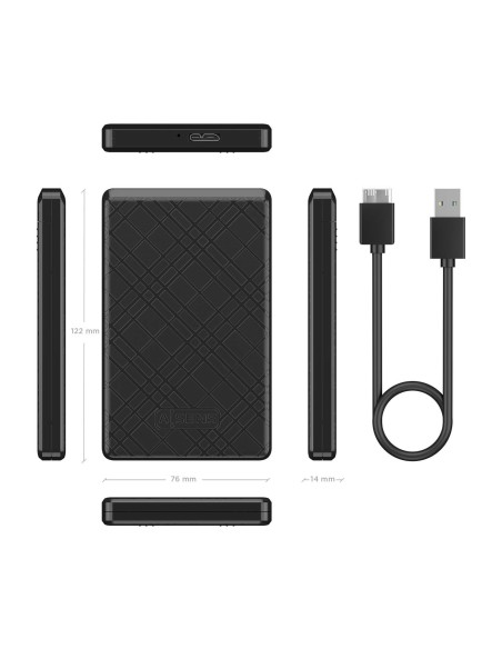 CAJA EXTERNA AISENS 2.5 ASE-2522B 9.5MM SATA A USB 3.0 USB3.1 GEN1