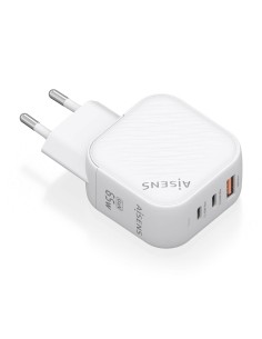 CARGADOR AISENS GAN 65W 2XUSB-C PD3.0 QC4.0 1XUSB-A QC3.0 BLANCO