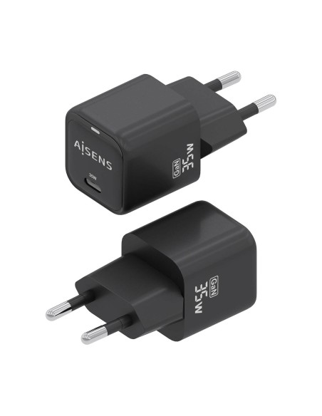 CARGADOR AISENS GAN 35W 1XUSB-C PD3.0 QC4.0 NEGRO