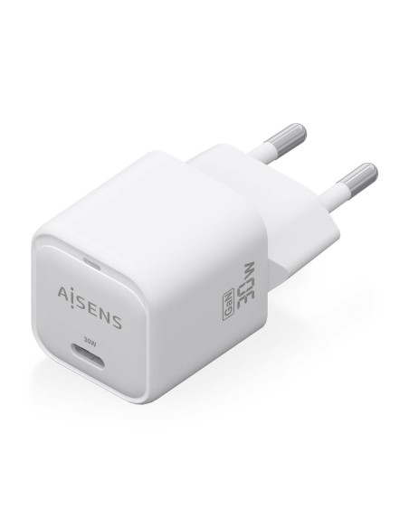 CARGADOR AISENS GAN 30W 1XUSB-C PD3.0 QC4.0 BLANCO