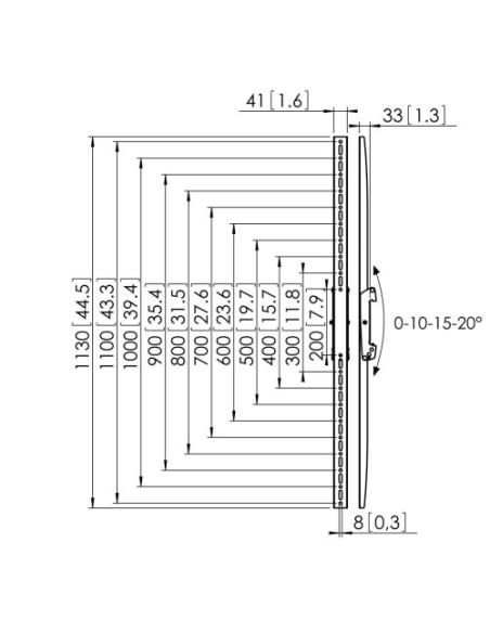 VOGELS GAMA PROFESIONAL INTERFACES VERTICALES CONNECT-IT (PARED, SUELO, TECHO Y TECHO SUELO) PFS 3311 INTERFACE DISPLAY STRIP 11