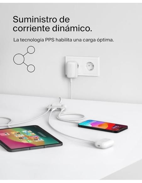 BOOSTCHARGE™ 42W - 30W USB-C PD PPS + 12W USB-A DUAL WALL CHARGE