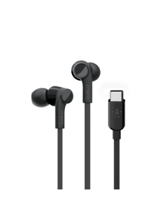 Belkin ROCKSTAR Auriculares Alámbrico Dentro de oído Llamadas/Música USB Tipo C Negro