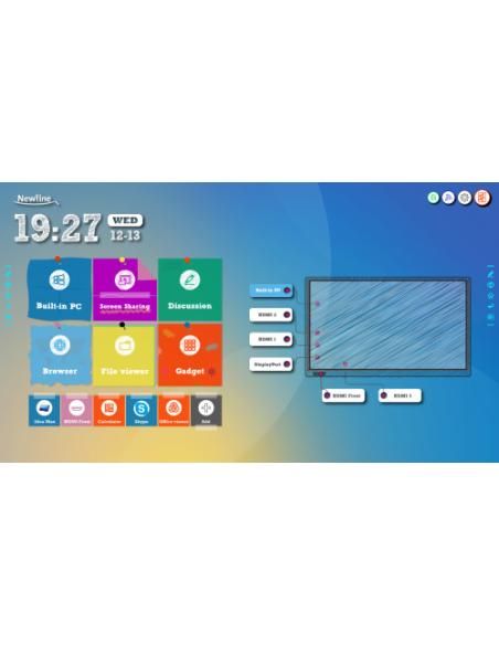 NEWLINE RS + TT-6519RS - MONITOR TACTIL 65", 20 PTOS., RECON. OBJS., RES. 4K, ANDROID 8.0, CAST (PROYEC. INALAM.), BROADC. (STRE