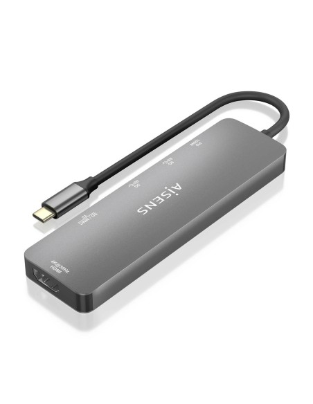 DOCK AISENS USB-C A HDMI- 2USBA-USBC PD-SD-MICROSD GRIS 15CM ASUC-6P016-GR