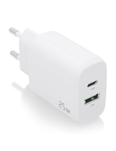 CARGADOR 25W 1XUSB-C PD3.0 1XUSB-A QC3.0 BLANCO AISENS A110-0758