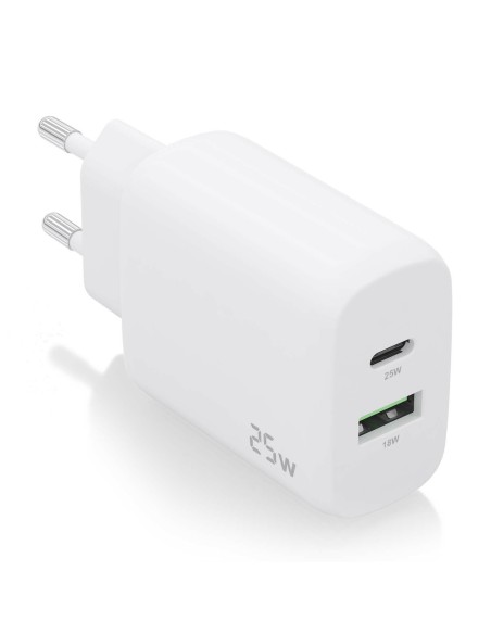 CARGADOR 25W 1XUSB-C PD3.0 1XUSB-A QC3.0 BLANCO AISENS A110-0758