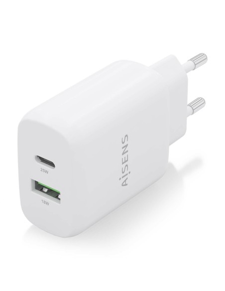 CARGADOR 25W 1XUSB-C PD3.0 1XUSB-A QC3.0 BLANCO AISENS A110-0758