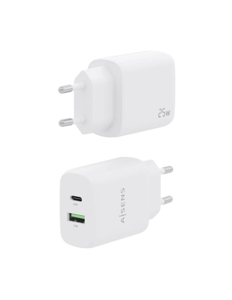 CARGADOR 25W 1XUSB-C PD3.0 1XUSB-A QC3.0 BLANCO AISENS A110-0758