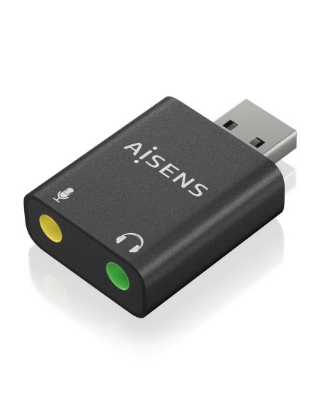 CONVERSOR USB-A A AUDIO 48KHZ USB-A-M-2XJACK 3.5 H NEGRO AISENS A106-0768