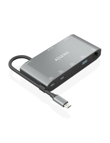 DOCK 8 EN 1 USB-C A HDMI-VGA-RJ45-2USBA-2USBC-USBC PD 20CM AISENS ASUC-8P010-GR