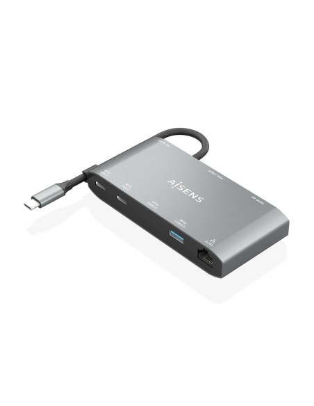 DOCK 8 EN 1 USB-C A HDMI-VGA-RJ45-2USBA-2USBC-USBC PD 20CM AISENS ASUC-8P010-GR