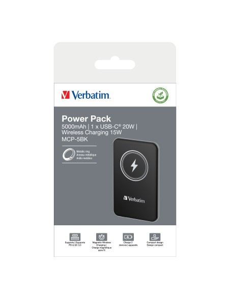 MAGNETIC WS POWERBANK 5000 BLACK