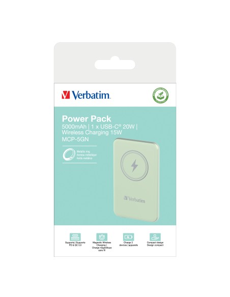 MAGNETIC WS POWERBANK 5000 GREEN
