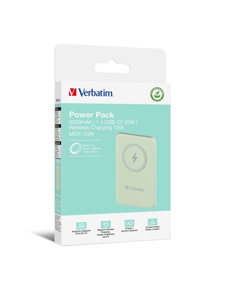 MAGNETIC WS POWERBANK 5000 GREEN