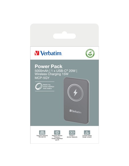 MAGNETIC WS POWERBANK 5000 GREY