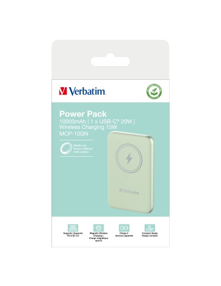 MAGNETIC WS POWERBANK 10000 GREEN