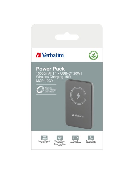 MAGNETIC WS POWERBANK 10000 GREY
