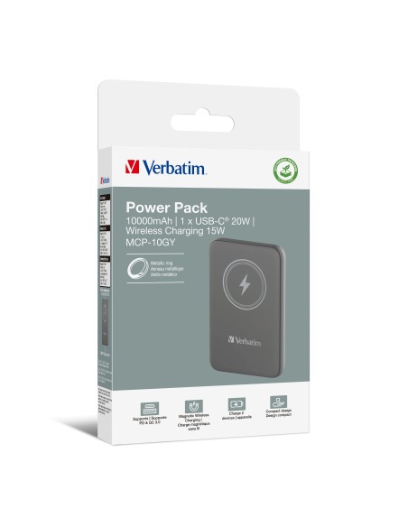 MAGNETIC WS POWERBANK 10000 GREY