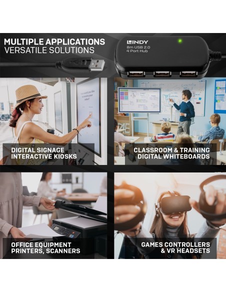 8M USB2.0 ACTIVE EXTENSION HUB