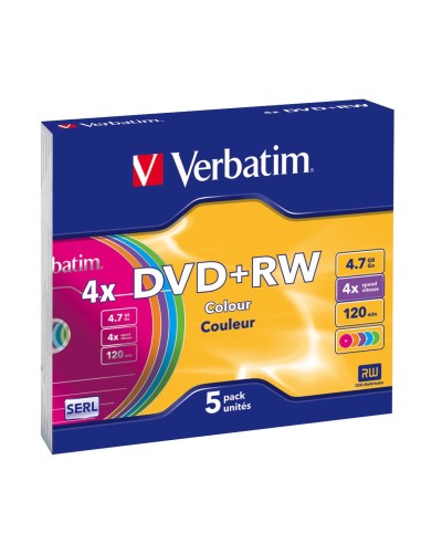 DVD RW 4.7 4X PACK 5 SLIM VERBATIM