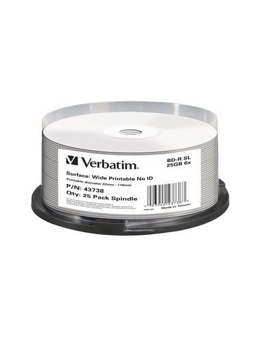BD-R SL 25GB 6X WIDE PRINT 25PACK