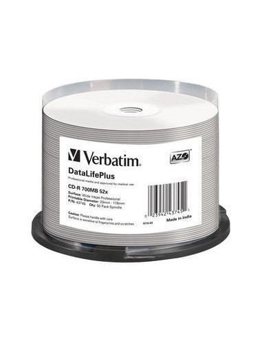 CD-R AZO 700MB 52X DL PRINT 50PACK