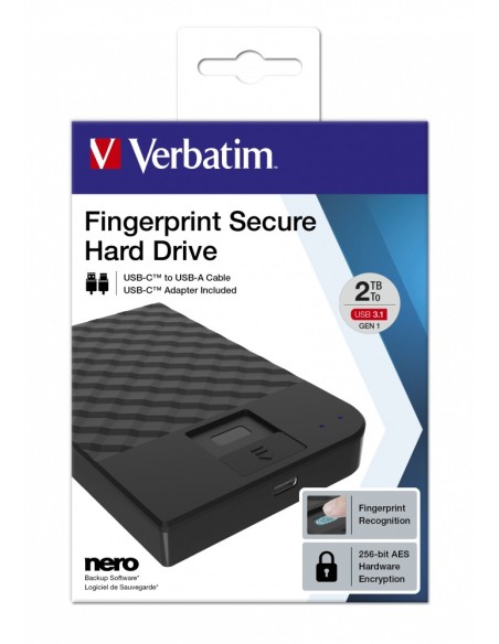 2TB HDD 2 5  USB 3.1 FINGERPRINT