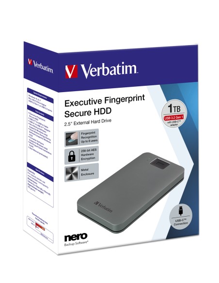 FINGERPRINT HDD USBA USB-C 1TB GREY