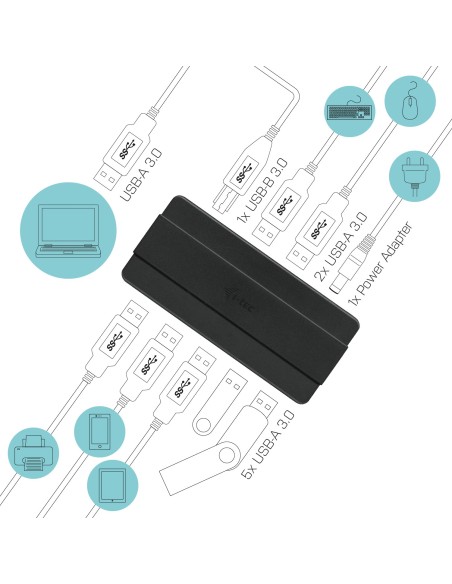 USB 3.0 HUB CON 7 PUERTOS USB 3.0