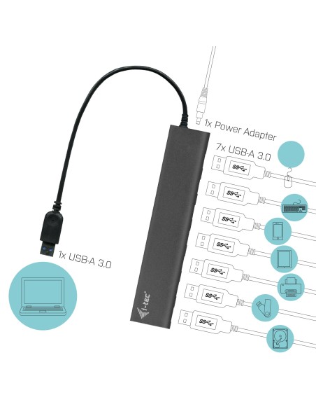 USB 3.0 HUB CON 7 PUERTOS USB 3.0 M