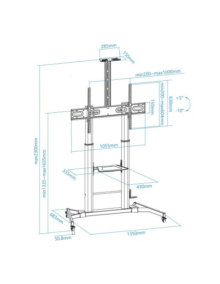 Tooq FS20400HM-B Soporte suelo 60"-100" regulable