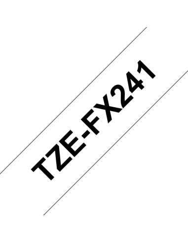 Brother Cinta TzeFX241 Texto Negro Blanco 18mm