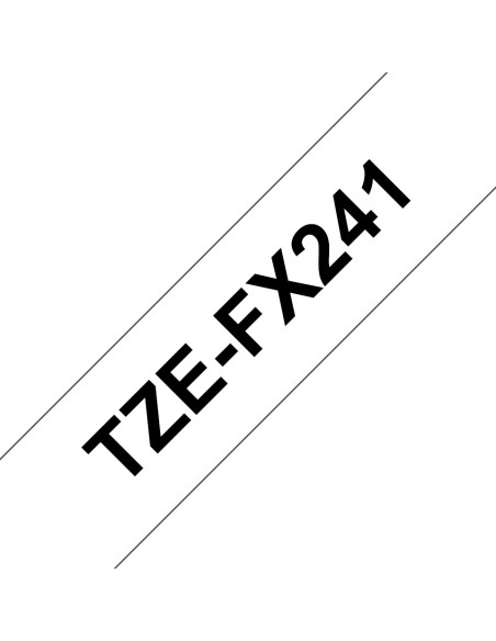 Brother Cinta TzeFX241 Texto Negro Blanco 18mm